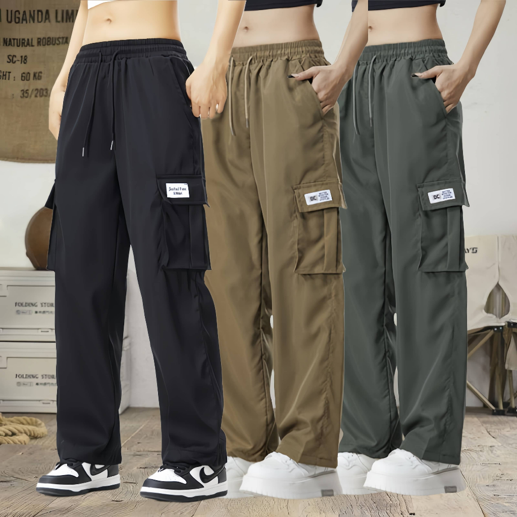 กางเกงขายาวสไตล์เกาหลี ทรงหลวม สบายๆ เหมาะสำหรับสวมใส่ทุกวัน