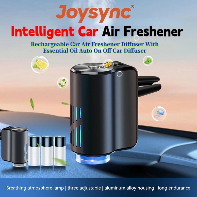 Joysync จอยซิน รถ ดิฟฟิวเซอร์, น้ําหอมปรับอากาศในรถยนต์อัจฉริยะ, ตัวกระจาย 3 โหมดพร้อมไฟ, อัตโนมัติแบบชาร์จไฟได้สําหรับช่องระบายอากาศในรถยน