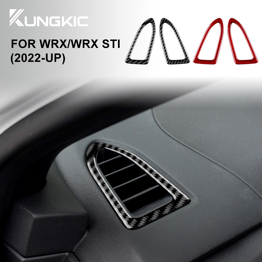 KUNGKIC คาร์บอนไฟเบอร์นุ่มสําหรับ Subaru WRX STI 2022-2025 รถแดชบอร์ดด้านข้าง Vent Trim อุปกรณ์ตกแต่