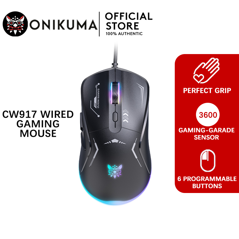 Onikuma CW917 เมาส์สําหรับเล่นเกมแบบมีสาย รับประกัน 2 ปี