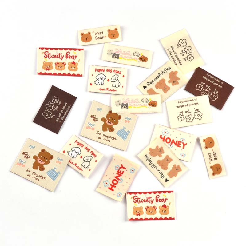 20ชิ้นการ์ตูนสัตว์แมว/กระดาษสุ่มผสมป้ายเย็บปักถักร้อยสําหรับเสื้อผ้ากระเป๋าอุปกรณ์เย็บผ้าอุปกรณ์ ทําเอง ทําด้วยมือ แท็ก ซีพี4294