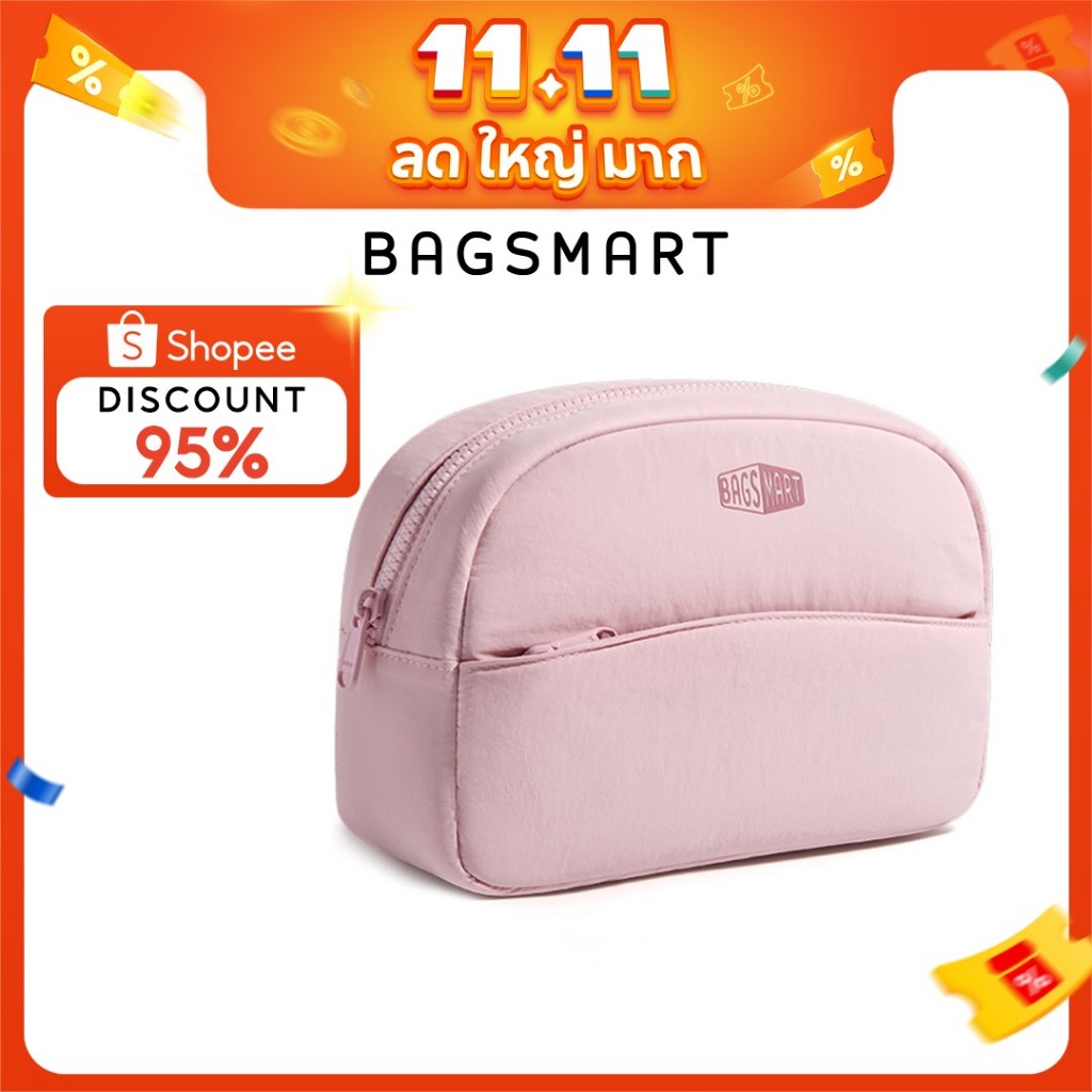 BAGSMART กระเป๋าแต่งหน้า กระเป๋าเดินทาง กระเป๋าแต่งหน้าน่ารัก กระเป๋าเครื่องสําอางความจุขนาดใหญ่สําหรับผู้หญิง กระเป๋าแต่งหน้าเปิดกว้าง Travel Essentials อุปกรณ์อุปกรณ์อาบน้ําแปรง
