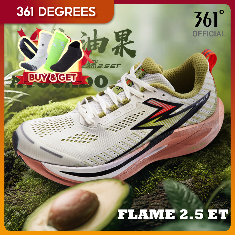 361 Degrees Flame 2.5 Et รองเท้าวิ่งชาย มาราธอน เรซซิ่ง ระบายอากาศได้ดี 672442207