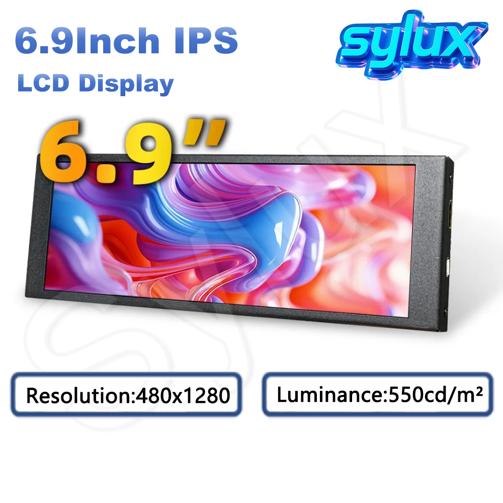 3.3 พิเศษ6.9 นิ้ว LCD แบบพกพา Monitor แถบยาวหน้าจอรองสําหรับ Raspberry Pi / Aida64 / PC Case Extende