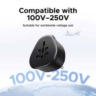 UGREEN เข้ากันได้กับอะแดปเตอร์สําหรับเดินทางอเนกประสงค์ 100V-250V, ปลั๊กไฟสากลออลอินวัน 1250W พร้อมซ็อกเก็ต US/EU/UK, ขนาดกะทัดรัดแบบพกพาสําหรับนับ 100 +