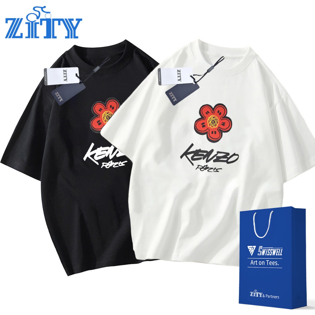 ZITY เสื้อยืดผู้ชายเท่ๆ T-shirt cotton 100%  ลาย “Flower” เสื้อคู่รัก Unisex คอกลม เนื้อผ้าเกรดพรีเมียม ใส่สบาย เสื้อยืดแฟชั่น เสื้อคู่รัก พร้อมส่งจากไทย 🇹🇭 COD for men