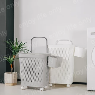 [จัดส่งในวันเดียวกัน] 45L/55Lตะกร้าใส่ผ้า ตะกร้าอเนกประสงค์ จัดเก็บเสื้อผ้า ระบายอากาศได้ laundry basket ขนาดใหญ่ สีขาว