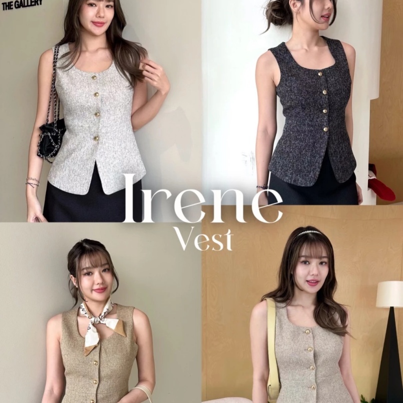 Thesummernade : Irene vest เสื้อกั๊กผ้าทวิต
