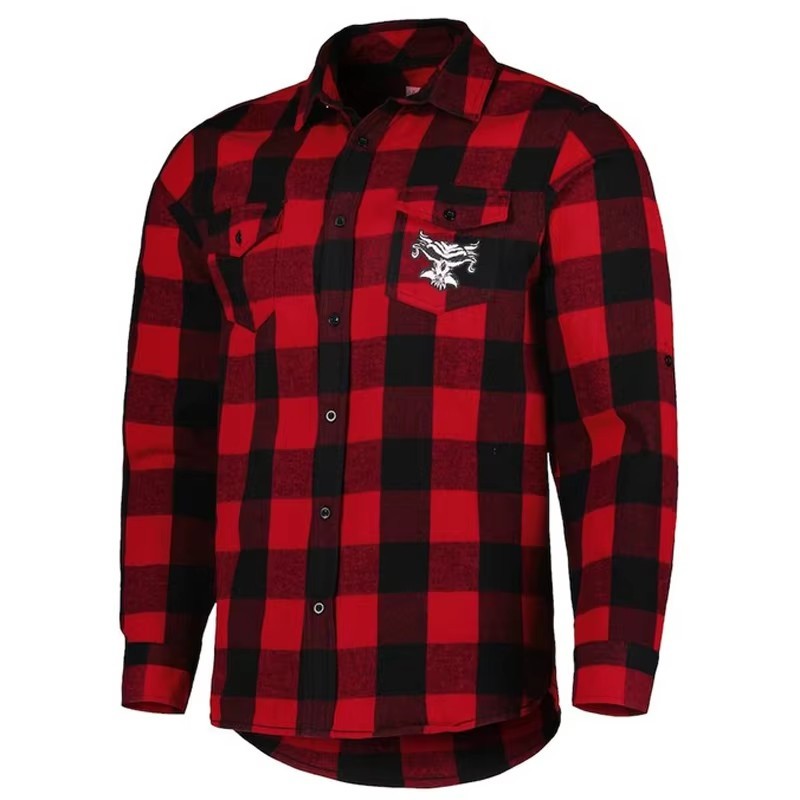 WWE Brock Lesnar Beast Red Flannel Shirt Mens Motorcycle Shirt