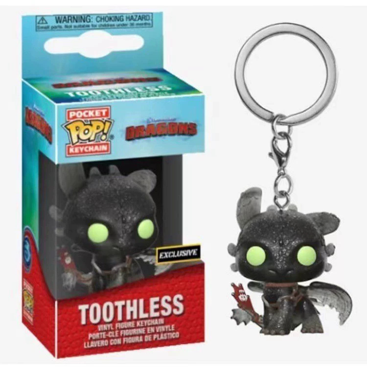 FUNKO ฟังโก้ป๊อป! 2" How to Train Your Dragon Toothless พวงกุญแจรูปการกระทําพวงกุญแจของเล่นตุ๊กตา