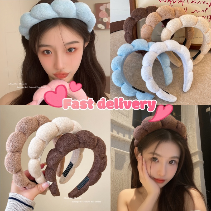 WawaBra✨แฟชั่นเกาหลีฟองน้ําสูงนุ่ม ฟองน้ําสูงนุ่มCloud Headwear Hairbands เครื่องประดับผม
