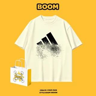 ✨จัดส่งตลอด 24 ชั่วโมง✨BOOM เสื้อยืดคอกลม ใส่ได้ทั้งชายและหญิง ผลิตจากผ้าคอตตอน 100% Oversize เหมาะสำหรับเยาวชน