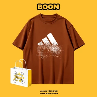 ✨จัดส่งตลอด 24 ชั่วโมง✨BOOM เสื้อยืดคอกลม ใส่ได้ทั้งชายและหญิง ผลิตจากผ้าคอตตอน 100% Oversize เหมาะสำหรับเยาวชน