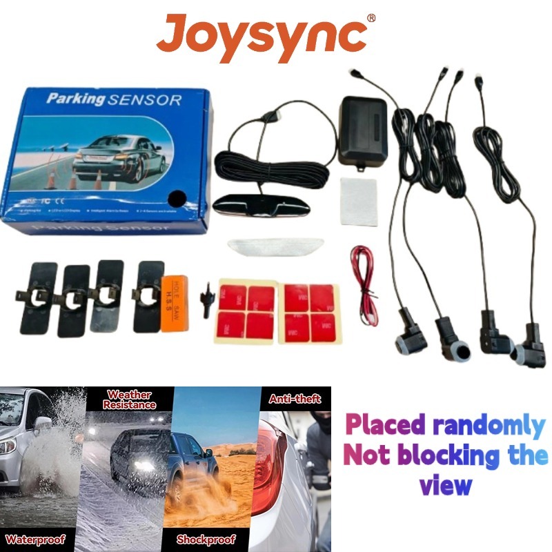 Joysync เครื่องตรวจจับรถยนต์อัตโนมัติ Parktronic Universal Reverse Backup Radar Monitor ระบบ LED รถยนต์ 4 เซ็นเซอร์ระบบเรดาร์