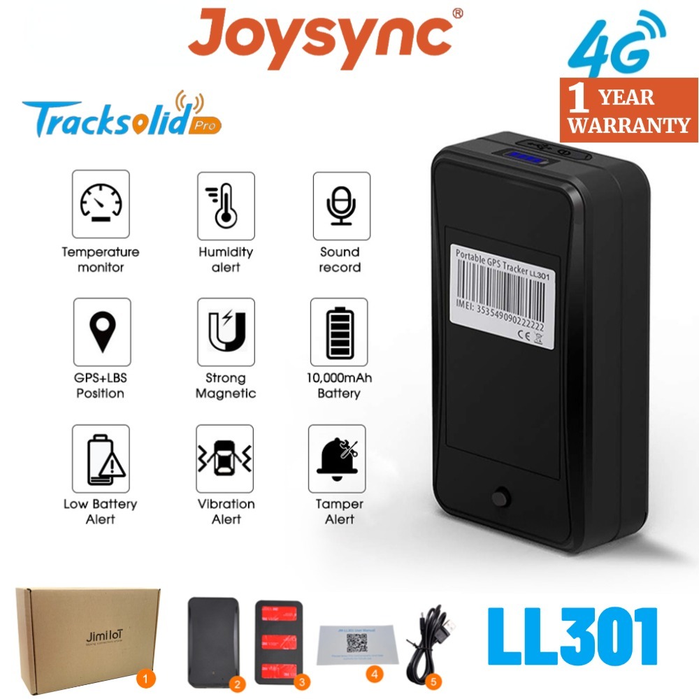 Joysync LL301 4G GPS Tracker - ตําแหน่งหลายระบบ (GPS+BDS+LBS+Wi-Fi) กันน้ํา มีเซ็นเซอร์อุณหภูมิ เหมา