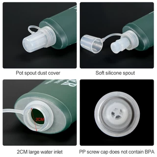 NEWBOLER 150ml 250ml 500ml ขวดน้ําพับ TPU BPA-Free พับกระติกน้ํานุ่มกีฬากลางแจ้งเดินป่าตั้งแคมป์วิ่งแบบพกพาขวดน้ํานุ่ม