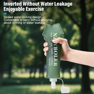 NEWBOLER 150ml 250ml 500ml ขวดน้ําพับ TPU BPA-Free พับกระติกน้ํานุ่มกีฬากลางแจ้งเดินป่าตั้งแคมป์วิ่งแบบพกพาขวดน้ํานุ่ม