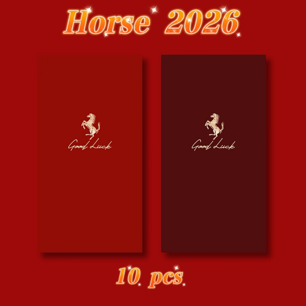ม้าปีแพ็คเก็ตสีแดง2026ซองเงินตรุษจีนอังเปา CNY Angpowน่ารักอ่างเปาซองเงินสดกระเป๋าHongbao