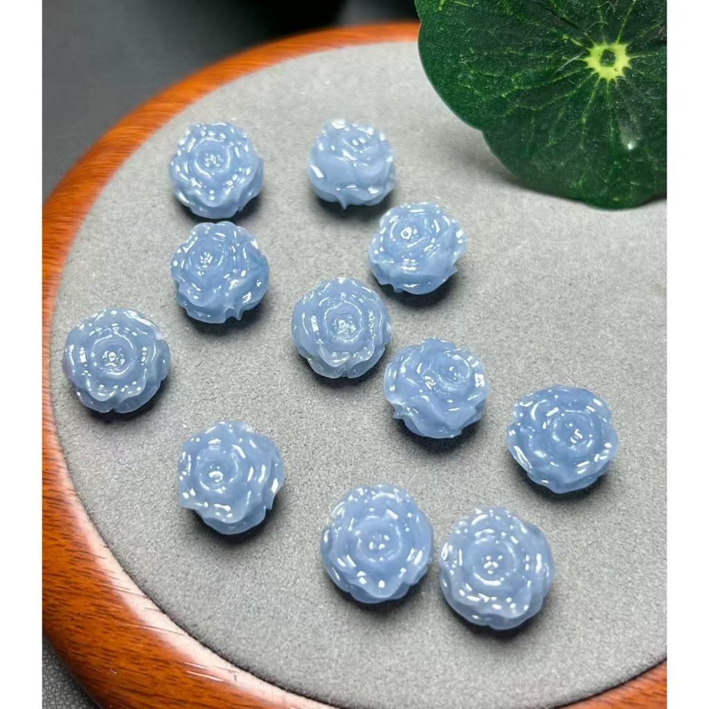 กุหลาบหินนางฟ้าธรรมชาติประมาณ 13 มม. Through Hole แกะสลักชิ้นคริสตัล Hand-Made เครื่องประดับ diy อุปกรณ์เสริม Simple All-Match ของขวัญ