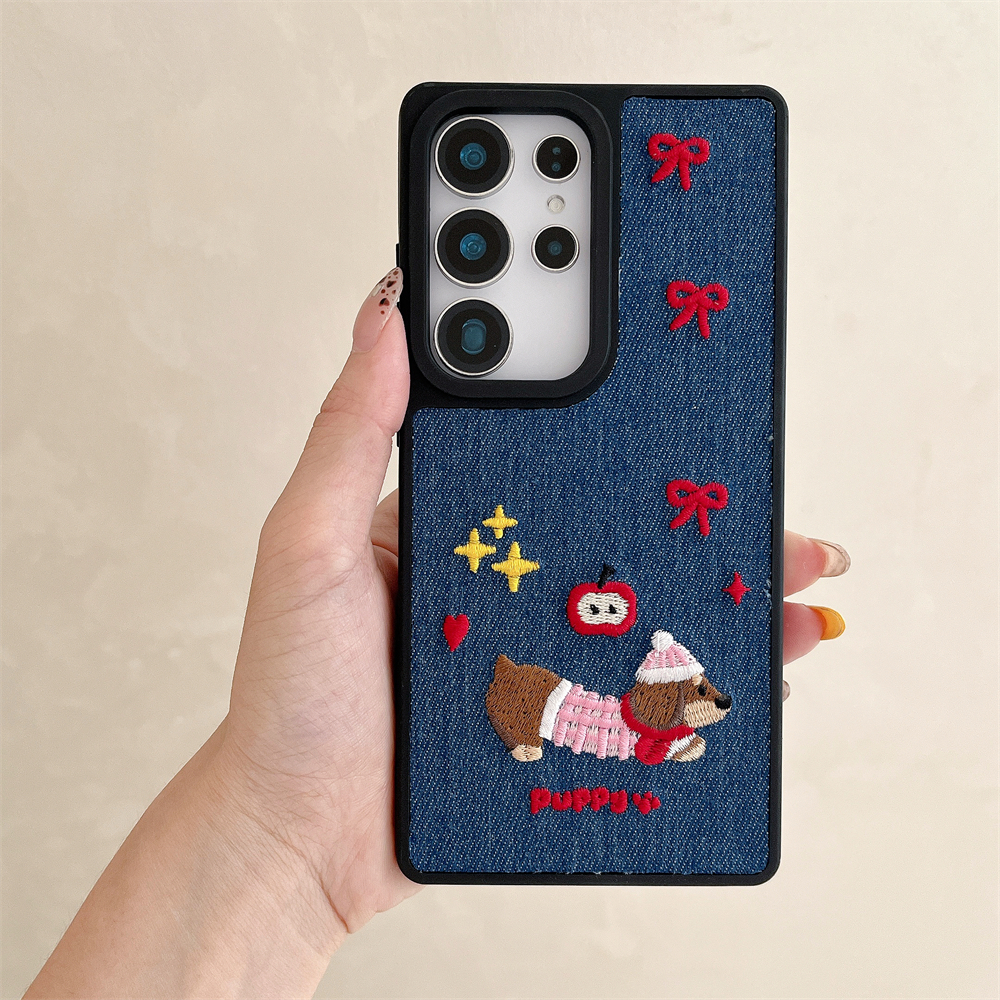 การ์ตูนน่ารัก การเย็บ PUPPY เคส Samsung Galaxy S26 Ultra S25 FE S25 Ultra S25 Plus S25 S24FE S24 Ultra S24 Plus S24 S23FE S23 Ultra S23Plus S22Ultra S21FE S20FE A52 A53 A54 A55 A34 A05S 5G Case เคสโทรศัพท์ใหม่ ขอบซิลิโคนอ่อนขอบป้องกันการตก เคสมือถือซัมซุง