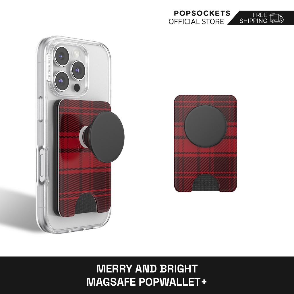 PopSockets Merry and Bright PopWallet+ สําหรับ MagSafe | กระเป๋าสตางค์จับโทรศัพท์และโทรศัพท์ระดับพรีเมี่ยม | ที่วางโทรศัพท์ MagSafe และที่รองรับที่วางโทรศัพท์ MagSafe ราคา ถูกที่สุด ดีลบีเคเค รูปภาพหลัก