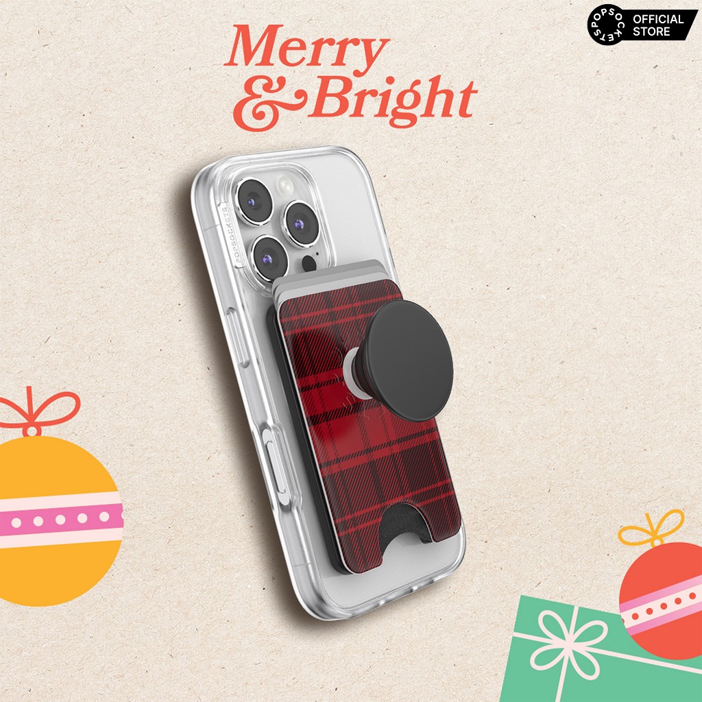 PopSockets Merry and Bright PopWallet+ สําหรับ MagSafe | กระเป๋าสตางค์จับโทรศัพท์และโทรศัพท์ระดับพรีเมี่ยม | ที่วางโทรศัพท์ MagSafe และที่รองรับที่วางโทรศัพท์ MagSafe ราคา ถูกที่สุด ดีลบีเคเค แกลเลอรีภาพที่ 7