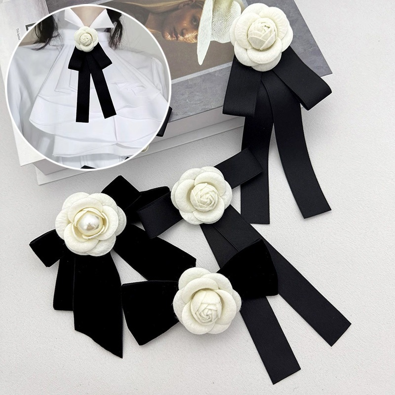 เข็มกลัดลายดอก_camellia_สไตล์วิทยาลัยVintage เหมาะสำหรับงานแต่งงานและสวมใส่ทั่วไป