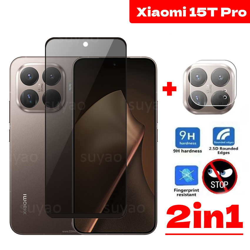 สําหรับ Xiaomi 15T Pro 15TPro Mi 2025 Anti-Spy Full Privacy Tempered Peek Glass Xiaomi15TPro Xiaomi15T ป้องกันหน้าจอเต็มกล้องเลนส์ฟิล์ม Class Scratch 9H ความแข็งฝาครอบ ราคา ถูกที่สุด ดีลบีเคเค