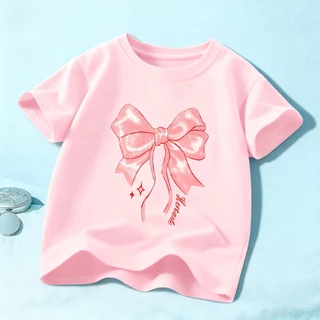 【จัดส่งจากประเทศไทย】เสื้อยืดแขนสั้นเด็กผู้หญิงสไตล์เกาหลีรุ่นใหม่ ชุดเด็กผู้หญิง เด็กผู้หญิง