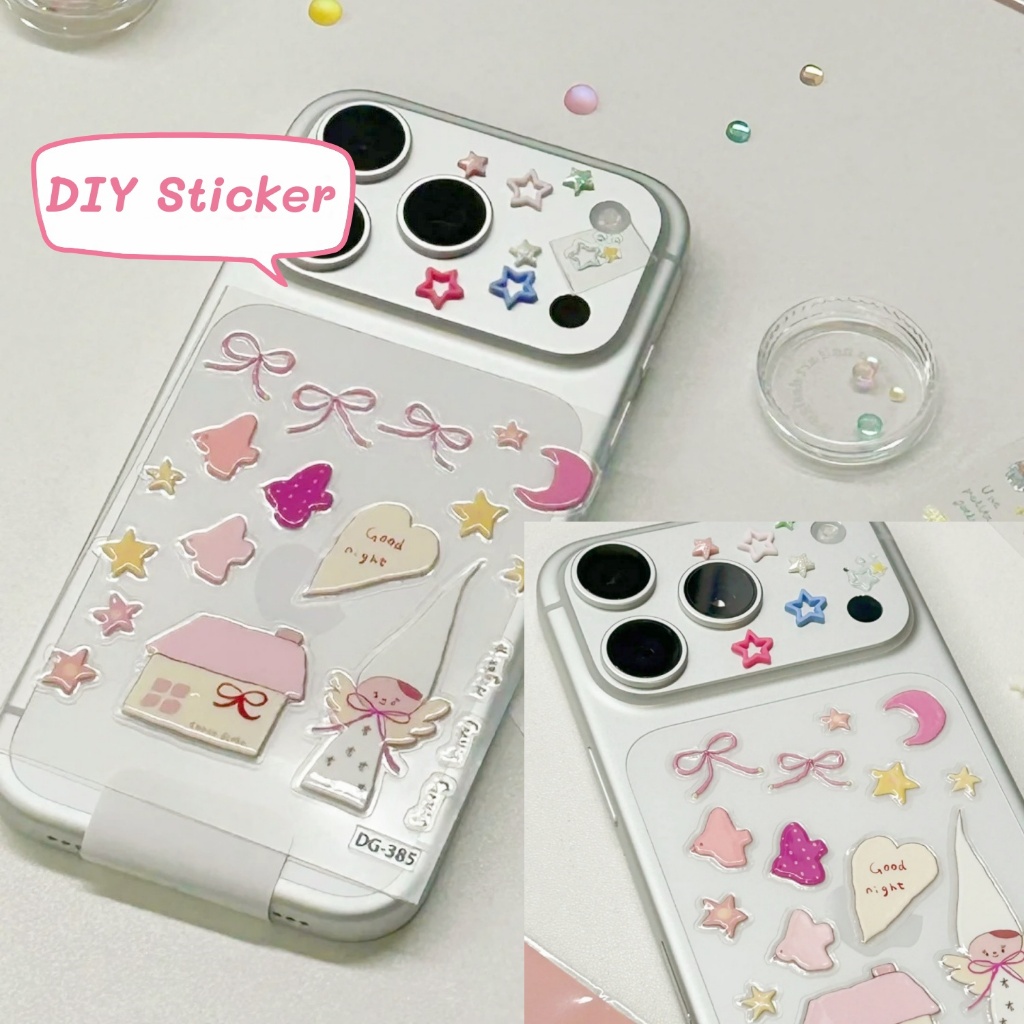 Ins DIY Snow Angel ภาพประกอบสติกเกอร์เยลลี่น่ารักเคสโทรศัพท์ตกแต่งสติกเกอร์เยลลี่เหมาะสําหรับ 17PROMAX 17PRO