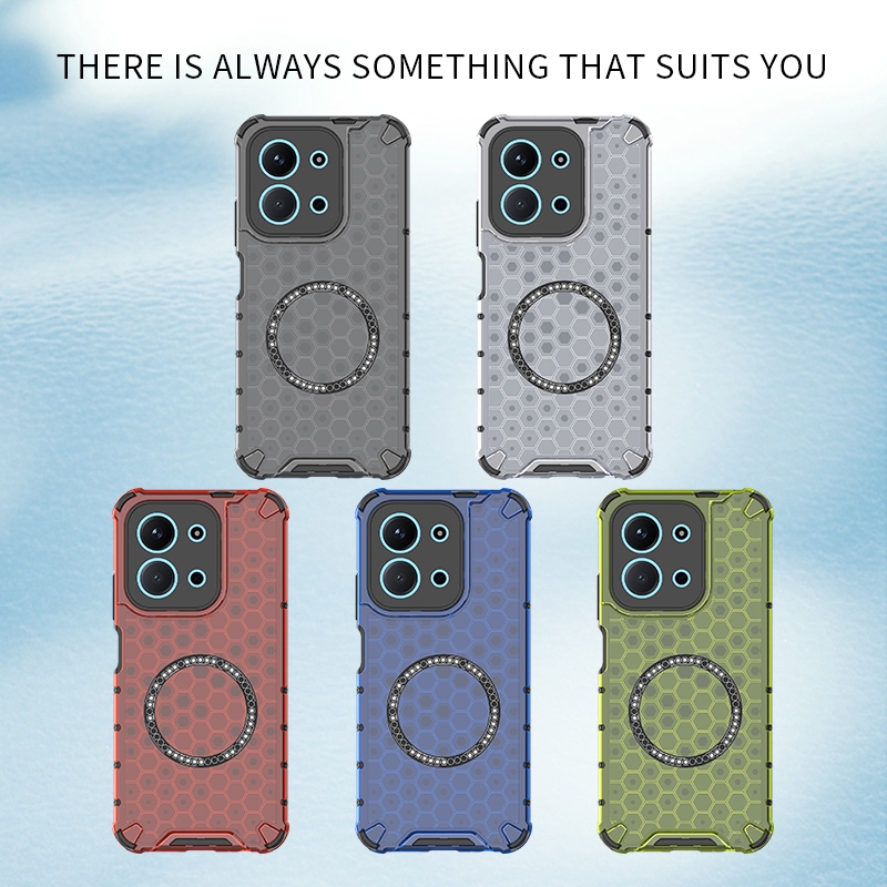 Magnetic Honeycomb Clear Case Redmi 15C 4G สําหรับ 14C Redmi หมายเหตุ 15 หมายเหตุ 14 Pro 5G K80 K70E