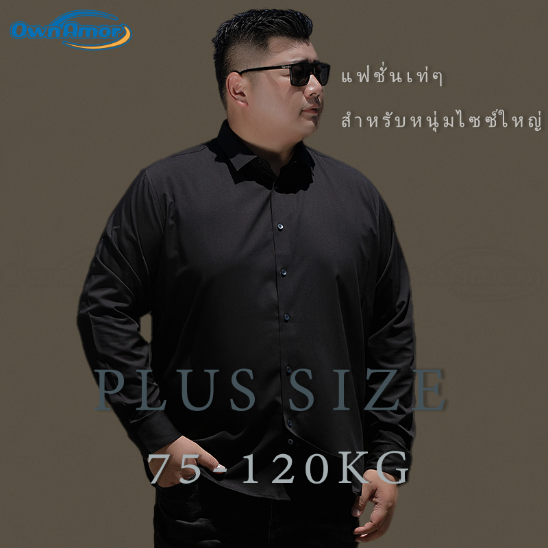 【5XL-8XL/จัดส่งจากกรุงเทพฯ】Bear Size เสื้อเชิ้ตแขนยาวผู้ชายไซซ์ใหญ่ ระบายอากาศดี ใส่สบายไม่อึดอัด