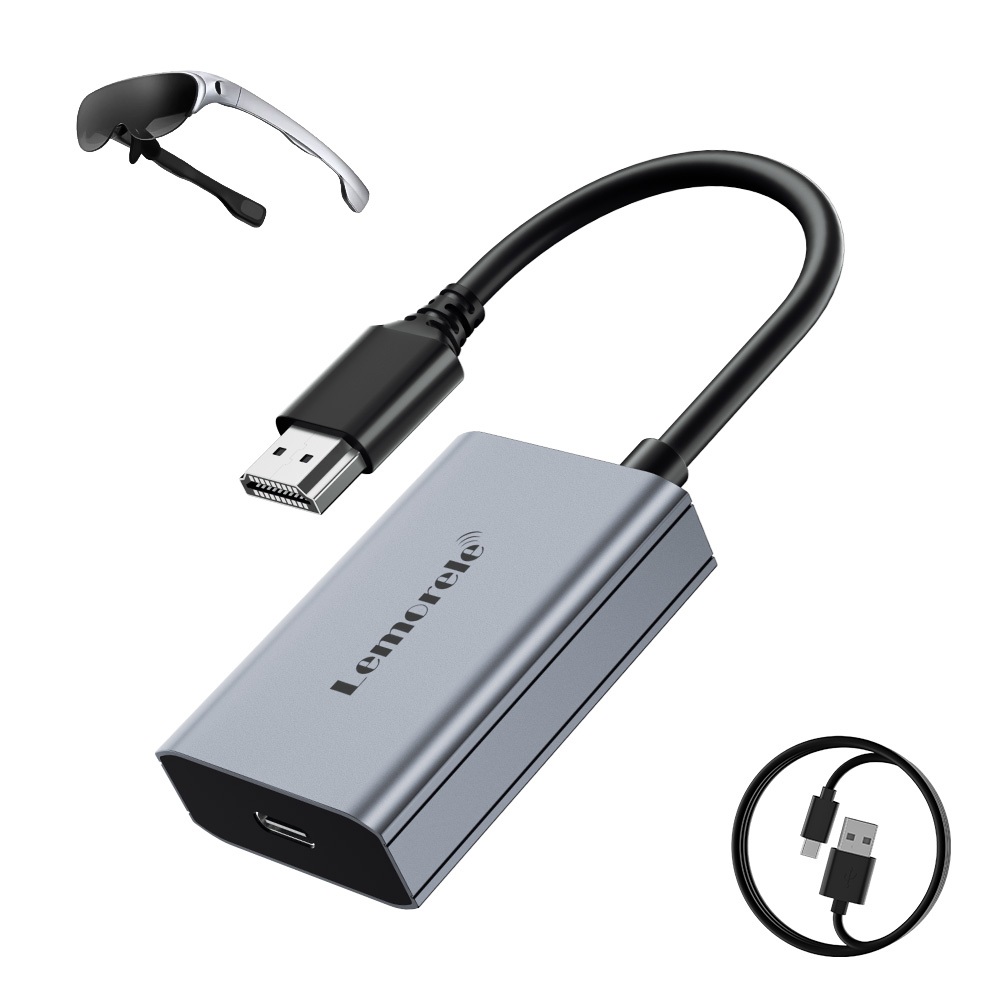 Lemorele LD50 HDMI to Type C อะแดปเตอร์ 4K 60HZ USB c อะแดปเตอร์วิดีโอแบบพกพาสําหรับ XREAL Nreal Air RayNeo แว่นตาหัวจอแสดงผล - รูปที่ 6