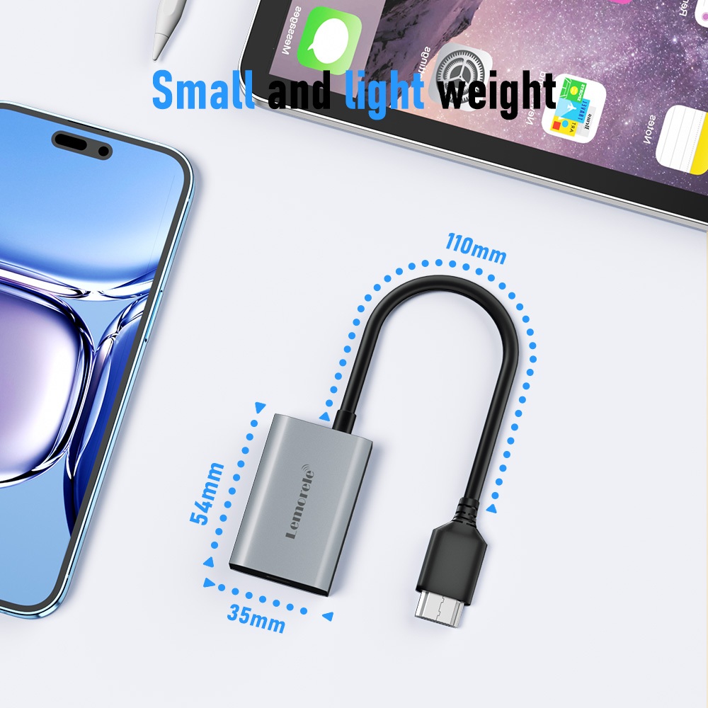 Lemorele LD50 HDMI to Type C อะแดปเตอร์ 4K 60HZ USB c อะแดปเตอร์วิดีโอแบบพกพาสําหรับ XREAL Nreal Air RayNeo แว่นตาหัวจอแสดงผล - รูปที่ 5