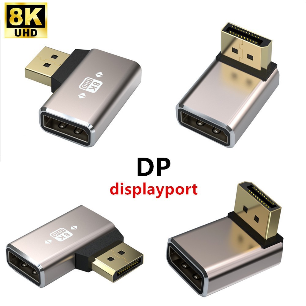 อะแดปเตอร์ DisplayPort 1.4 มุมขวา 8K รองรับ 8K@60Hz 4K@144Hz 4K@60Hz 4K@30Hz