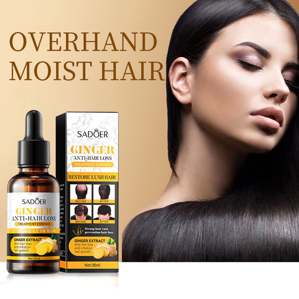 Hair Growth Essence Oil 5 วัน Ginger Hair Growth Oil Anti Hair Loss ป้องกันหัวล้าน Treatment Fast Nourish Scalp Hair Care