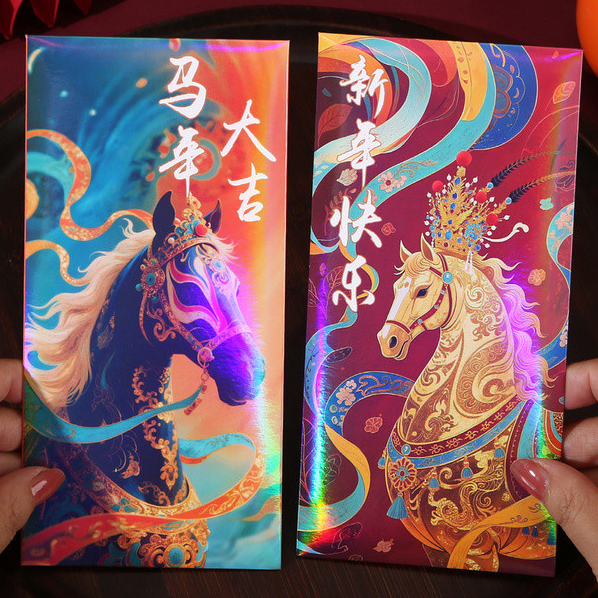 ม้าปีแพ็คเก็ตสีแดง 2026 ซองเงินตรุษจีน CNY Angpao น่ารัก Angpow Creative Hongbao ขนาดยาว Angbao ซองเงินสดกระเป๋า Horse Year Red Packet 2026 Chinese New Year Money Envelope CNY Angpao Cute Angpow Creative Hongbao Long Size Angbao Cash Envelopes Bag Angpau