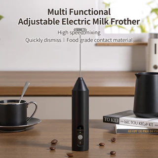 Cliton เครื่องตีฟองนมไฟฟ้า USB ชาร์จกาแฟ Frother ปรับความเร็ว 3 ระดับสําหรับกาแฟ, ลาเต้, Cappuccin