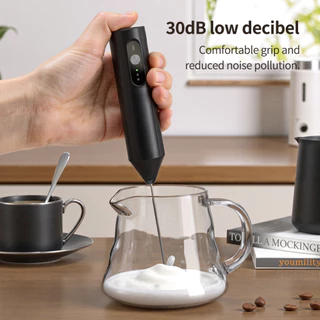 Cliton เครื่องตีฟองนมไฟฟ้า USB ชาร์จกาแฟ Frother ปรับความเร็ว 3 ระดับสําหรับกาแฟ, ลาเต้, Cappuccin