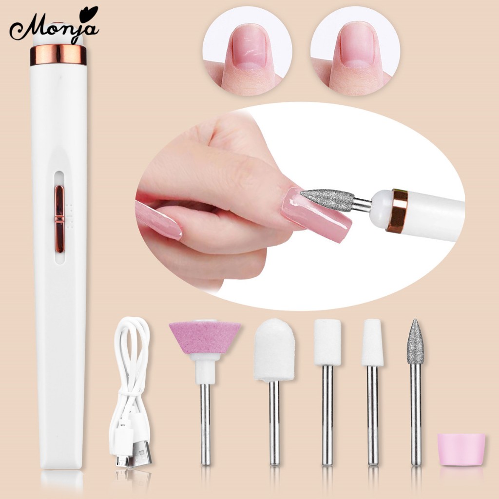 Monja طقم رؤوس مبرد أظافر كهربائي USB — صورة 7