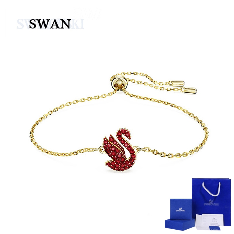 ICONIC SWAN Red SWAN สร้อยข้อมือหญิงปรับแฟชั่นเรียบง่ายของขวัญวันวาเลนไทน์