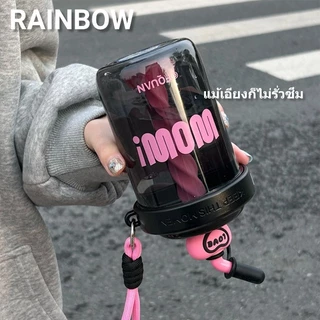 RAINBOW CUP แก้วปั่น PC แก้วพลาสติก หลอดแก้ว เครื่องดื่มชง น้ำปั่นขนาดเล็ก น่ารักการ์ตูน 580ml