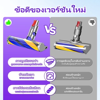 เข้ากันได้ DYson นํา ยืดหยุ่นลูกกลิ้งทําความสะอาดหัวเข้ากันได้กับชิ้นส่วนสูญญากาศ โวลต์10 บาง/โวลต์12 ,ส่องสว่างซ่อนฝุ่นและเศษ,ไดสันไม้เนื้อแข็งชั้นสิ่งที่แนบมา，เครื่องดูดฝุ่น、หัวลูกกลิ้งไดสัน、อะไหล่เครื่องดูดฝุ่นไดสัน
