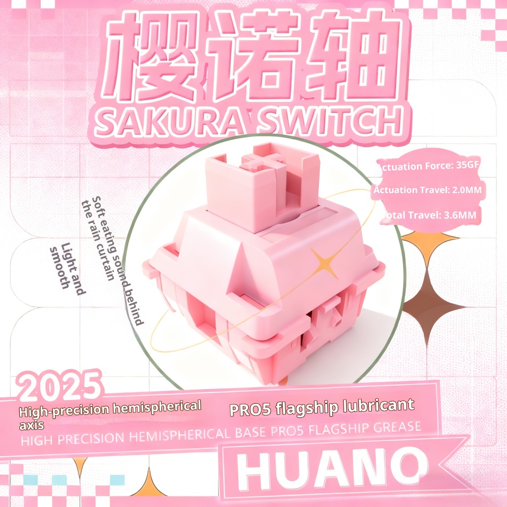 HUANO Sakurano Switch V2 พร้อมแรงดันไฟ 35g, สวิตช์เชิงกล