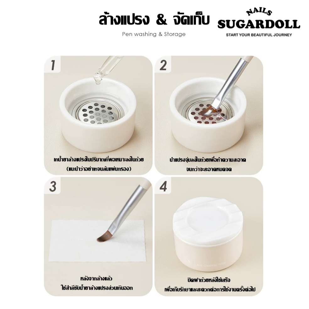 พร้อมส่งในBangkok น้ำยาล้างแปรงทำเล็บ ถ้วยล้างแปรงแก้ว Colorful girl  กลิ่นกุหลาบ 50ml /100ml ทำความสะอาดแปรงภายใน 5 วินาที ✨  สูตรอ่อนโยน ไม่ทำลายขนแปรง ราคา ถูกที่สุด ดีลบีเคเค แกลเลอรีภาพที่ 8