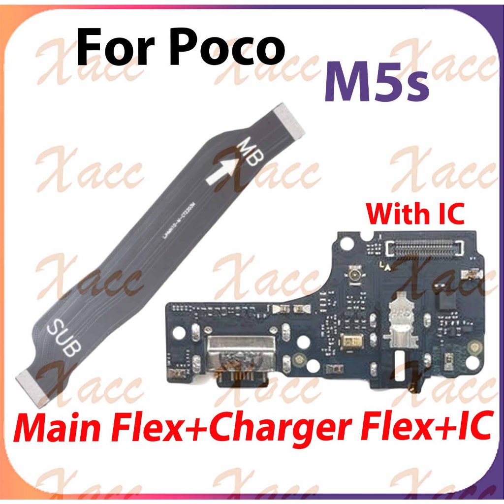 สําหรับ Poco M5S 2207117BPG ชาร์จพอร์ต Flex Cable USB Dock Connector เมนบอร์ดโทรศัพท์เปลี่ยนส่วนการติดตั้ง