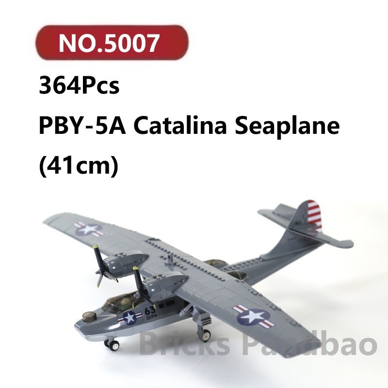 ✨PBY-5A เครื่องบินทะเล Catalina โมเดลประกอบแล้ว 364ชิ้น WANGE Plane ของเล่นจิ๊กซอว์