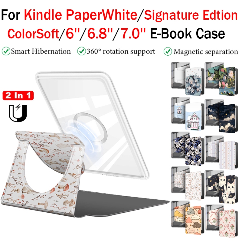 สําหรับ Kindle PaperWhite 12th 11th 10th 7th 6th 5th ColorSoft Signature Edition อะคริลิคใส 2-in-1 ทาสี E-Book กรณี