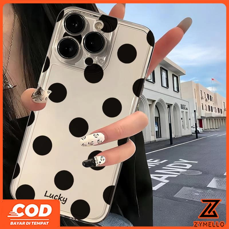 เหมาะสําหรับ OPPO Reno 15F Reno14F Reno14 Pro Reno 13F Reno12 F Reno 11F Reno10 Reno8Z Reno7Z Reno8T Reno5 Reno4 Reno6z ง่ายภาษาอังกฤษสีดําลายจุดกันกระแทกเคสโทรศัพท์TPU