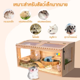 กรงหนูแฮมสเตอร์ไม้, ตู้สัตว์สําหรับหนูแฮมสเตอร์ซีเรียแคระ, หนูแฮมสเตอร์ที่อยู่อาศัยที่มีด้านบนเปิดและแผ่นอะคริลิคขนาดใ